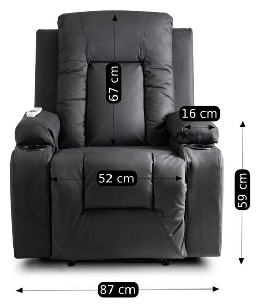 Masážní křeslo Limun 2, černá