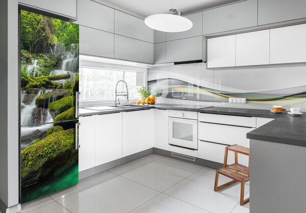Nálepka na ledničku Vodopád v pralese FridgeStick-70x190-f-116886736