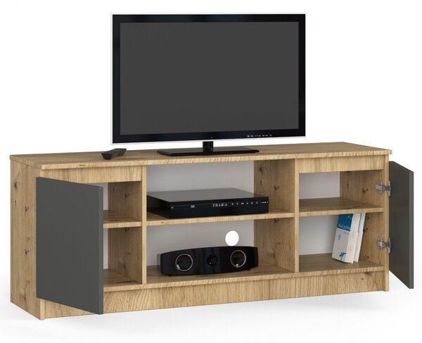 TV stolek Kenji (dub artisan + šedá). Akce -17%