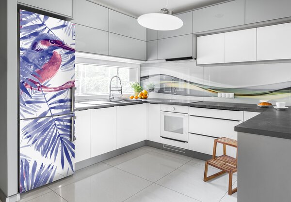 Fototapeta na ledničku Listy palmy a pták FridgeStick-70x190-f-117070840