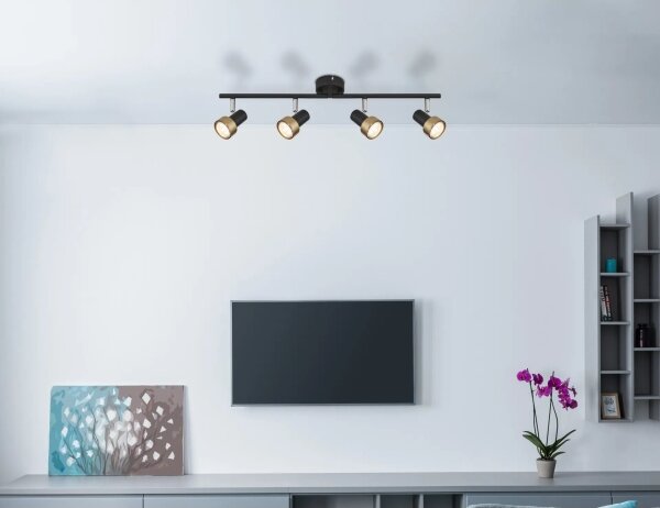 Globo 57917-4G - Bodové svítidlo MASON 4xGU10/25W/230V černá/zlatá