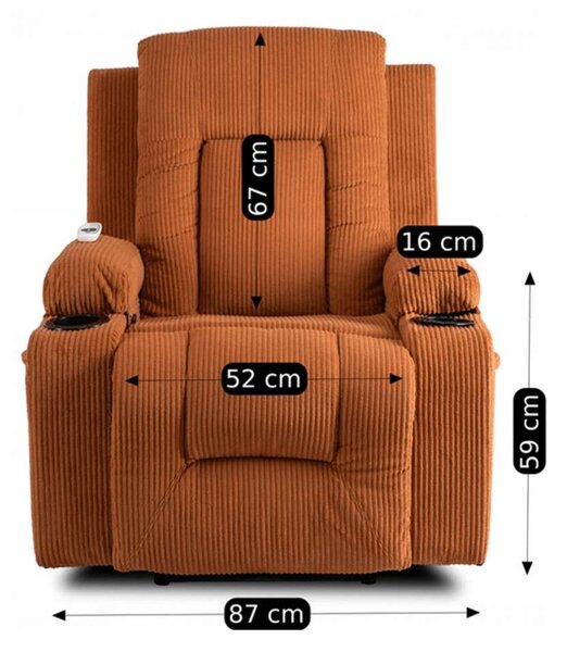 Masážní křeslo Limun 3, cihlová