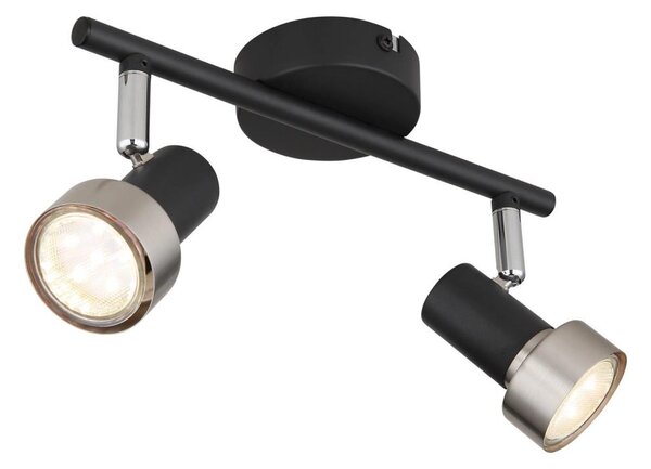 Globo 57917-2N - Bodové svítidlo MASON 2xGU10/25W/230V černá/stříbrná