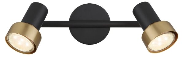 Globo 57917-2G - Bodové svítidlo MASON 2xGU10/25W/230V černá/zlatá