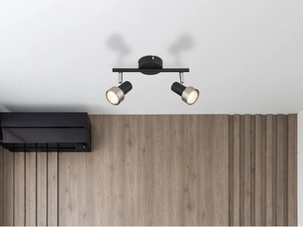 Globo 57917-2N - Bodové svítidlo MASON 2xGU10/25W/230V černá/stříbrná