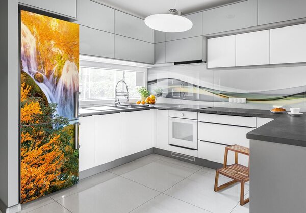 Foto nálepka na ledničku Vodopád podzim FridgeStick-70x190-f-118861565