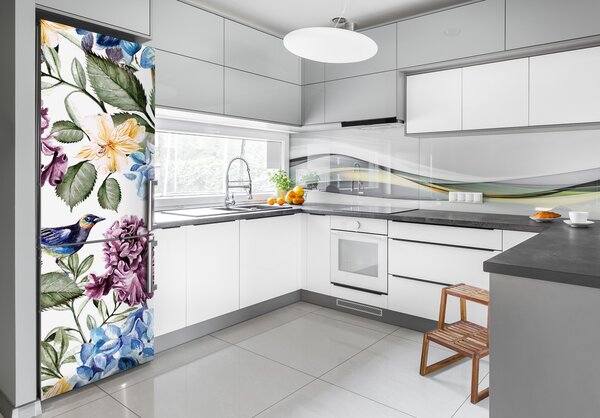 Fototapeta na ledničku Květiny a ptáci FridgeStick-70x190-f-119136567