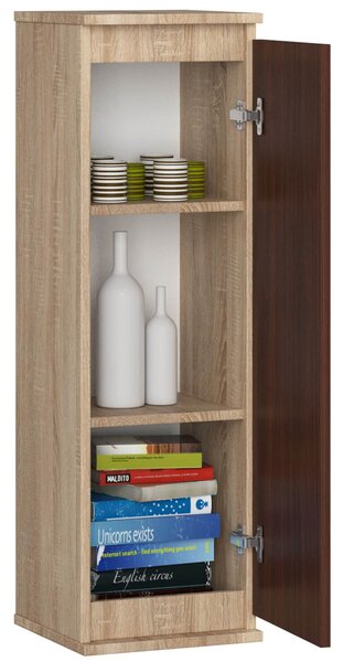 Závěsná skříňka Wren (dub sonoma + wenge). Akce -19%