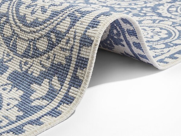 Hanse Home, Běhoun Twin Supreme 104130 Blue/Cream – na ven i na doma, 80x250, modrá, chodba / předsíň