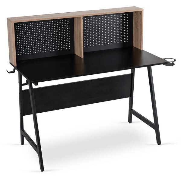 PC stůl Pikara, černá / dub sonoma