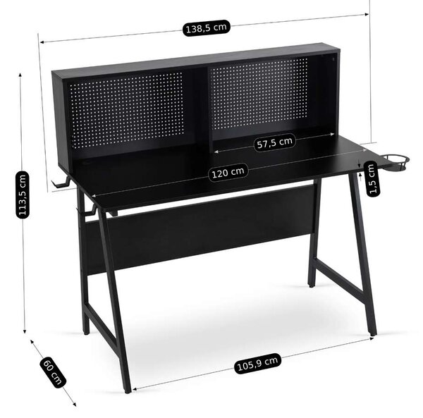 PC stůl Pikara, černá