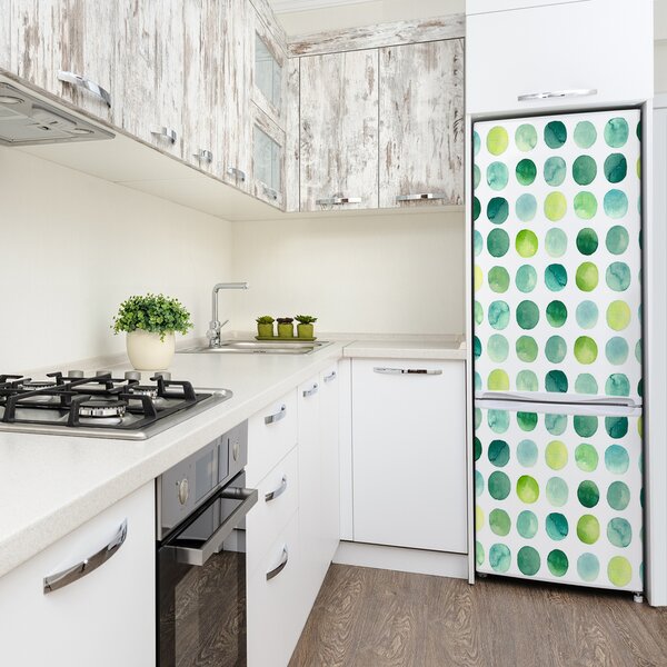 Nálepka tapeta na ledničku Zelené tečky FridgeStick-70x190-f-121386778