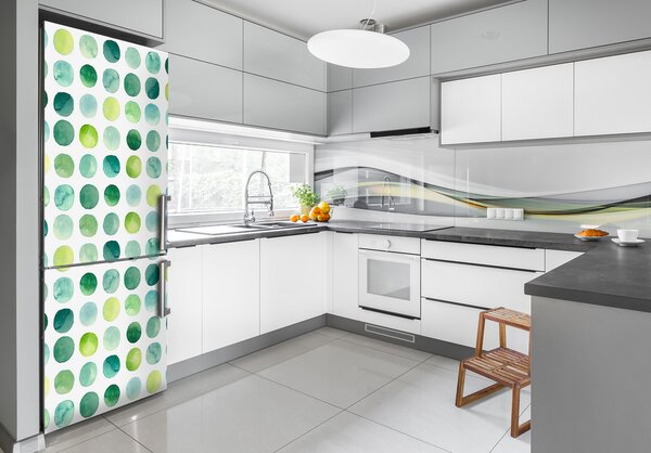 Nálepka tapeta na ledničku Zelené tečky FridgeStick-70x190-f-121386778