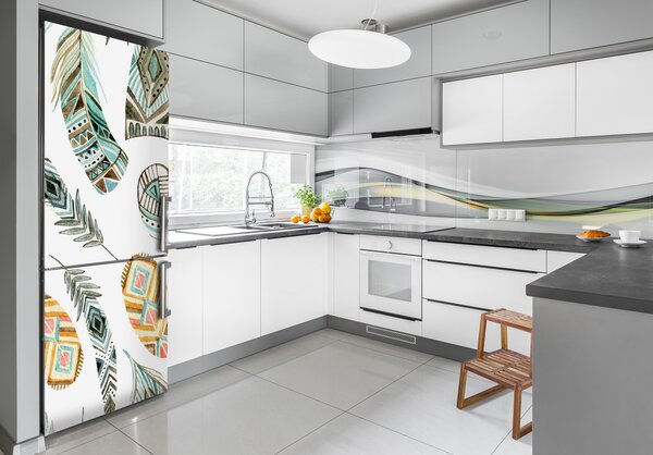 Nálepka tapeta na ledničku Etnická pírka FridgeStick-70x190-f-121198481