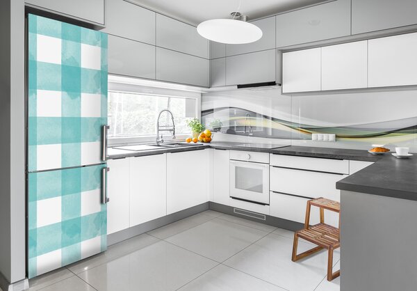 Nálepka tapeta na ledničku Modrá mříž FridgeStick-70x190-f-121516030