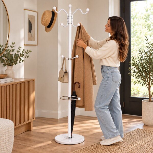 Stojanový věšák 174 cm SPRINGOS Baron HA2033 bílý