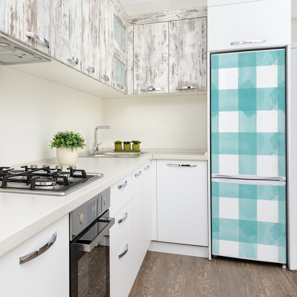 Nálepka tapeta na ledničku Modrá mříž FridgeStick-70x190-f-121516030
