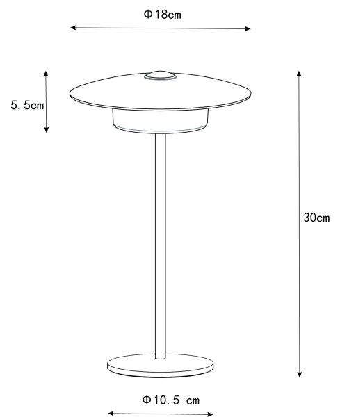 Globo 21024W-LED Nab. dotyk. stol. lampa KYLER LED/3W/3,7V 1800/2700/3000K bílá