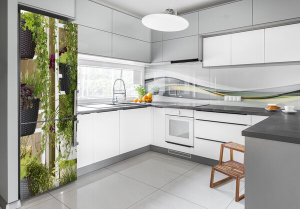 Nálepka fototapeta na ledničku Květinová zahrada FridgeStick-70x190-f-122362015