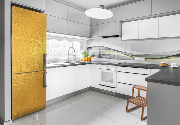 Nálepka tapeta na ledničku Zlatá folie pozadí FridgeStick-70x190-f-123223557