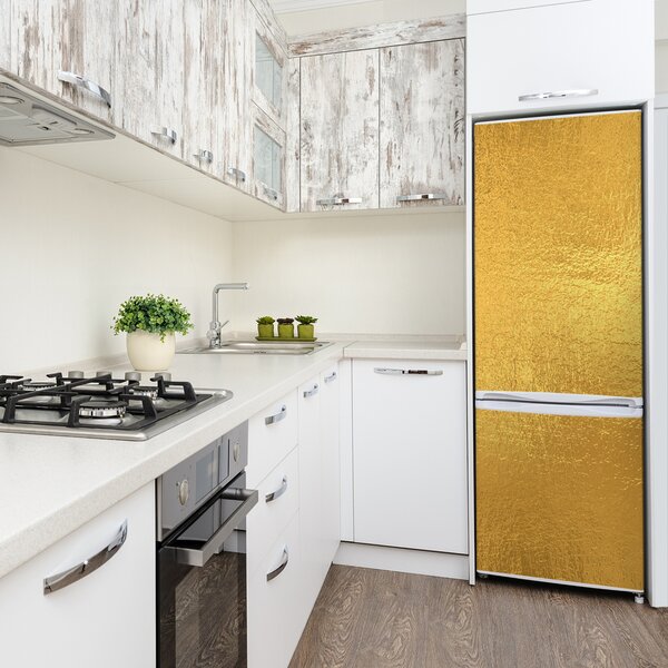 Nálepka tapeta na ledničku Zlatá folie pozadí FridgeStick-70x190-f-123223557