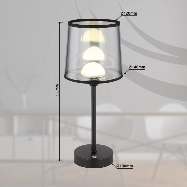 Globo 21008S - LED Stmív. stolní lampa LUNKI LED/2,5W/3,7V 2700/4000/6500K černá