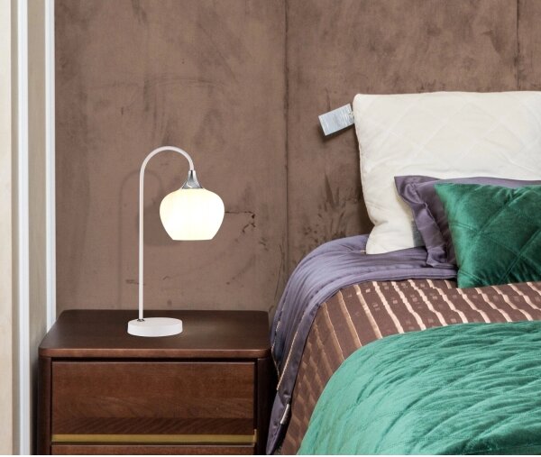 Globo 15548TW - Stolní lampa MAXY 1xE27/40W/230V bílá