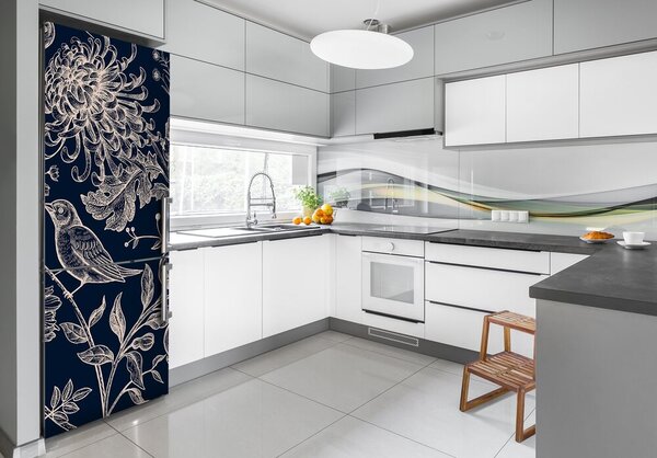 Fototapeta na ledničku Květiny a ptáci FridgeStick-70x190-f-123515476