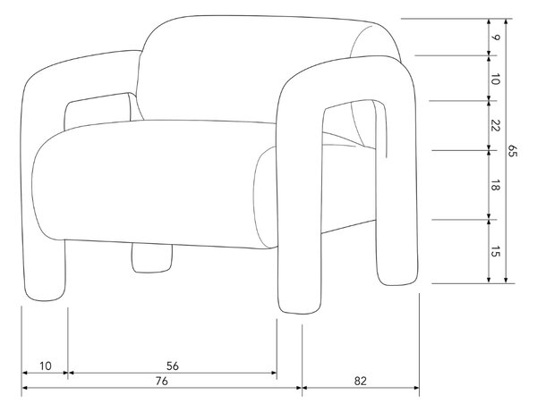 WOOOD Zlatožluté sametové křeslo Buddy