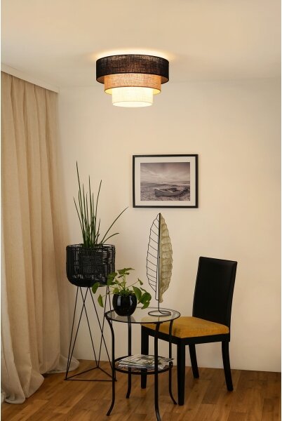Brilagi -Stropní svítidlo ASPEN LUNETA 1xE27/15W/230V pr. 45 černá/béžová/krémov