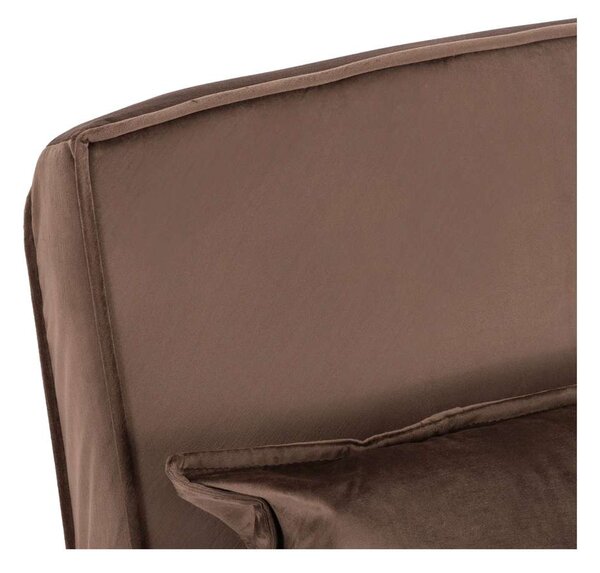 Rozkládací křeslo Halsin Velvet, hnědá