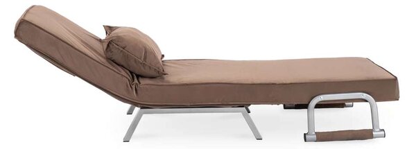 Rozkládací křeslo Halsin Velvet, hnědá