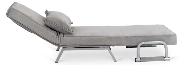 Rozkládací křeslo Halsin Velvet, šedá
