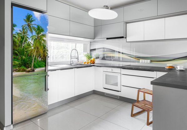 Nálepka na ledničku Tropická pláž FridgeStick-70x190-f-128237985