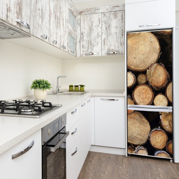 Nálepka fototapeta na ledničku Klády dříví FridgeStick-70x190-f-132747240