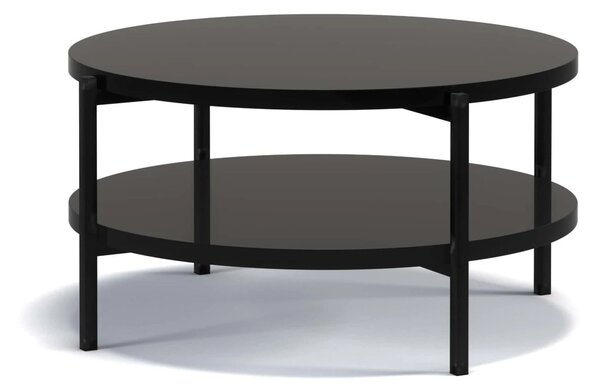 Kulatý konferenční stolek s úložným prostorem VILEM - matný černý