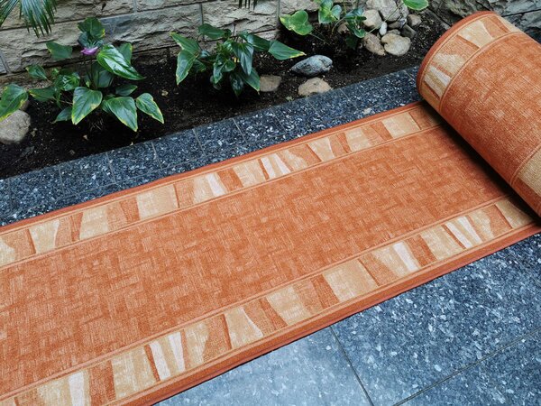 Associated Weavers, Protiskluzový běhoun na míru Linea 80, šíře 67 cm, oranžová, chodba / předsíň