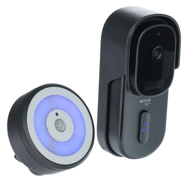 Retlux - Videozvonek se senzorem pohybu 5MPx 1440p 5200 mAh Wi-Fi IP65 antracit