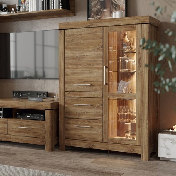 KENTAKI HOME obývací stěna, dub sterling