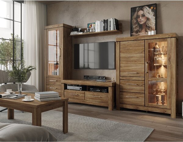 KENTAKI HOME obývací stěna, dub sterling