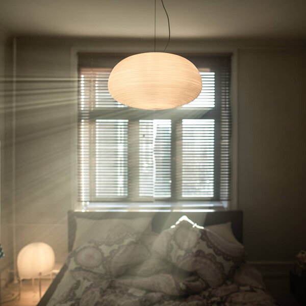 Foscarini Rituals 2 skleněné závěsné světlo, stmívatelný, Bílá / opál, Obývací pokoj / jídelna, Sklo, Design