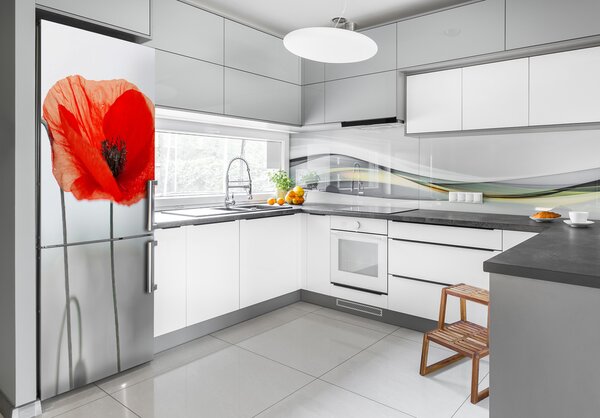 Nálepka fototapeta na ledničku Polní mák FridgeStick-70x190-f-142912559