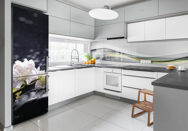 Nálepka tapeta na ledničku Květiny a kamení FridgeStick-70x190-f-14431033