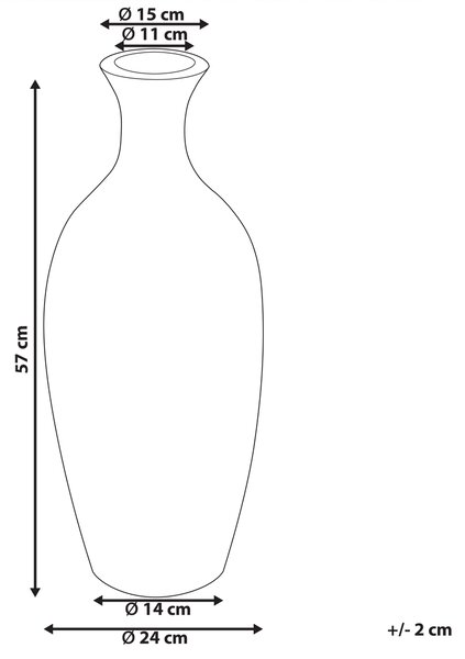Dekorativní váza KARDIA Keramika 57 cm Hnědá