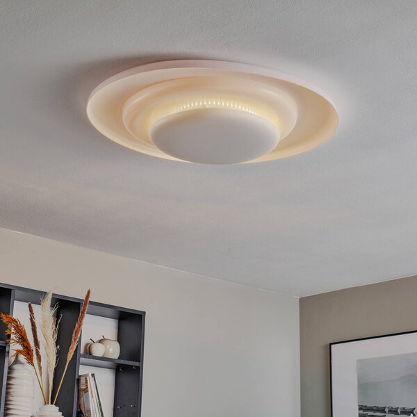 Foscarini Bahia LED stmívatelné stropní svítidlo, 76 cm, stmívatelný, Bílá / opál, Obývací pokoj / jídelna, Plast, Design