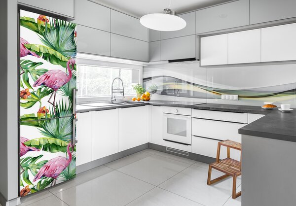 Fototapeta na ledničku Listy plameňáci FridgeStick-70x190-f-154753401