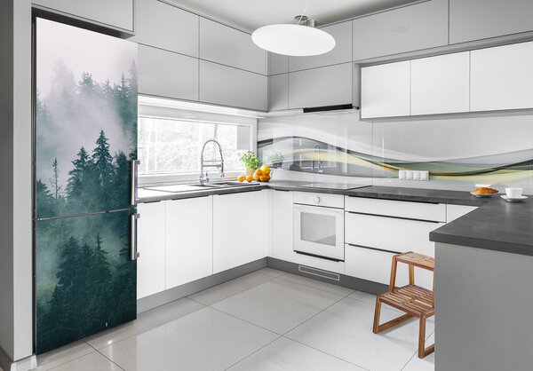 Nálepka tapeta na ledničku Mlha nad lesem FridgeStick-70x190-f-167720092