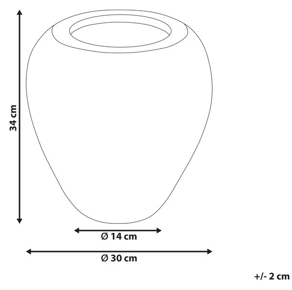 Dekorativní váza SKIONE Keramika 34 cm Světle hnědá