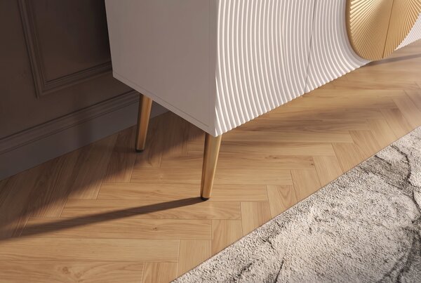 Komoda AURUM 180 CM bílá/zlatá masiv mango Nábytek | Úložné prostory | Komody | Nízké