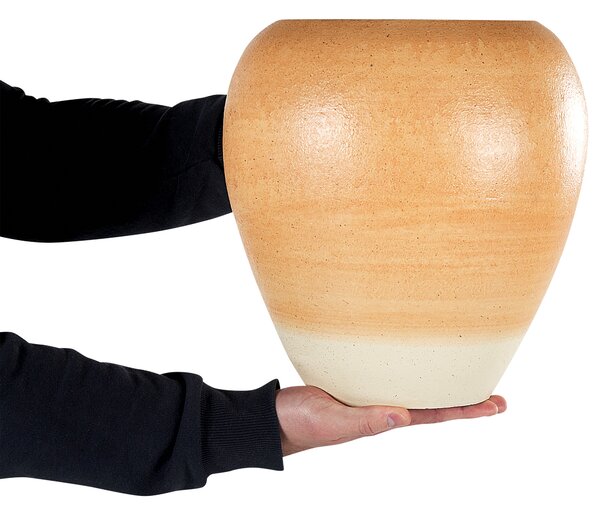 Dekorativní váza SKIONE Keramika 34 cm Světle hnědá